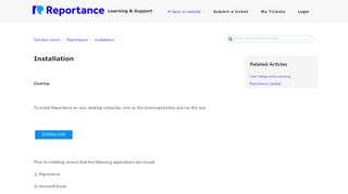 
                            12. Installation : Reportance Help & Support