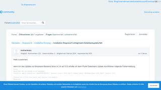 
                            2. Installation Shopware 5 schlägt beim Datenbankupdate fehl ...