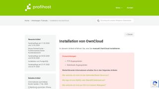 
                            9. Installation von OwnCloud - Profihost Knowhow FAQ Fragenbereich