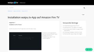 
                            3. Installation waipu.tv-App auf Amazon Fire TV – Hilfebereich