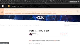 
                            4. Installiere PBE Client – Riot Games Support