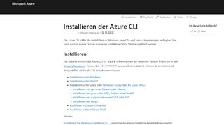 
                            8. Installieren der Azure CLI | Microsoft Docs