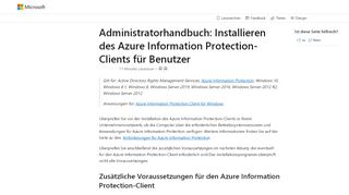
                            12. Installieren des Azure Information Protection-Clients für Benutzer ...