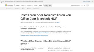 
                            1. Installieren oder Neuinstallieren von Office über Microsoft HUP - Office ...