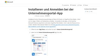 
                            2. Installieren und Anmelden bei der Unternehmensportal-App für iOS ...