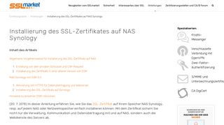 
                            11. Installierung des SSL-Zertifikates auf NAS Synology | Magazin über ...