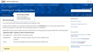 
                            11. Installing and configuring the eClient - IBM