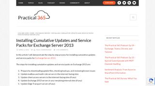 
                            5. Installing Cumulative Updates and Service Packs for Exchange 2013