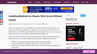 
                            7. Installing Mailtrain on Ubuntu 18.04 the RAM-Friendly Way