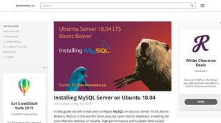 
                            11. Installing MySQL Server on Ubuntu 18.04 | DevAnswers.co