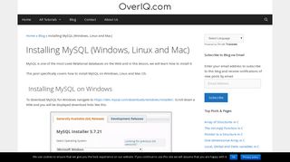 
                            8. Installing MySQL (Windows, Linux and Mac) - OverIQ.com