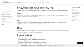 
                            10. Installing on your own server — The Littlest JupyterHub v0.1 ...
