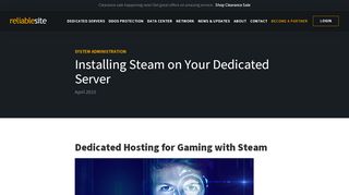 
                            7. Installing Steam on Your Dedicated Server - ReliableSite