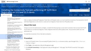 
                            13. Installing the Connectivity Tool and performing HP ALM Client ... - IBM