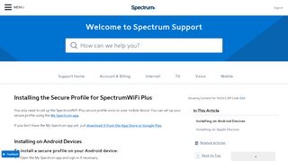 
                            12. Installing the Secure Profile for SpectrumWiFi Plus - Spectrum.net