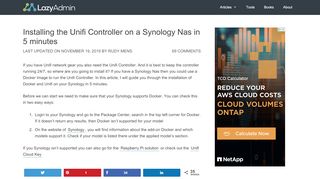 
                            9. Installing the Unifi Controller on a Synology Nas in 5 minutes — (2018)