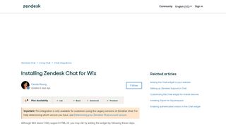 
                            8. Installing Zendesk Chat for Wix – Zendesk Chat