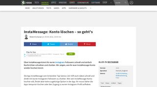 
                            11. InstaMessage: Konto löschen – so geht's – GIGA