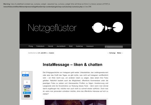 
                            4. InstaMessage – liken & chatten | Netzgeflüster - HMKW