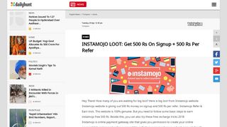 
                            13. INSTAMOJO LOOT: Get 500 Rs On Signup + 500 Rs Per Refer ...