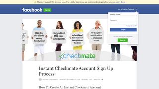 
                            1. Instant Checkmate Account Sign Up Process | Facebook