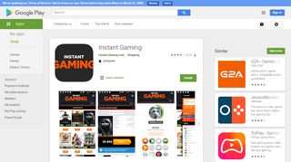 
                            6. Instant Gaming – Apps bei Google Play