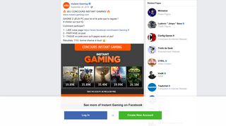 
                            8. Instant Gaming - JEU CONCOURS INSTANT GAMING! ... | Facebook