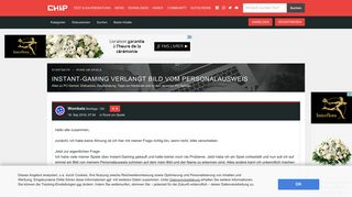 
                            9. Instant-Gaming verlangt Bild vom Personalausweis — CHIP-Forum