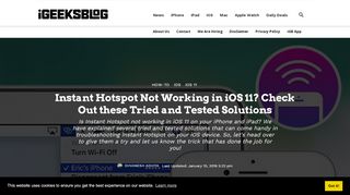
                            9. Instant Hotspot Not Working Issue in iOS 11? Check Out these Tried ...