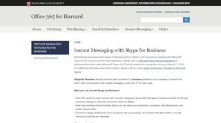 
                            12. Instant Messaging with Skype for Business | Office 365 for Harvard