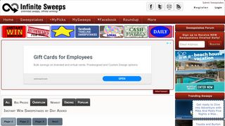 
                            12. Instant Win Sweepstakes « Infinite Sweeps