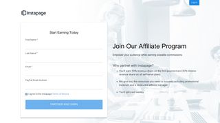 
                            3. Instapage Affiliate Program - Sign up