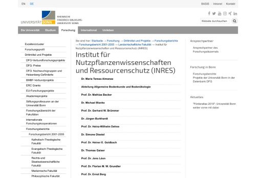 
                            4. Institut für Nutzpflanzenwissenschaften und ... - Universität Bonn