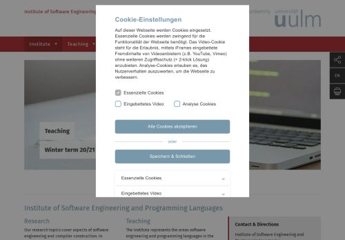 
                            4. Institut für Softwaretechnik und Programmiersprachen - Universität Ulm