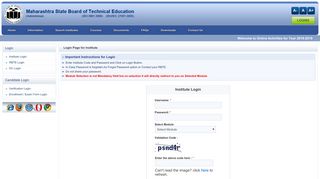 
                            2. Institute Login - Maharashtra State Board of Technical Education