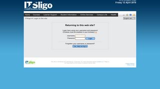
                            2. Institute of Technology Sligo: Login to the site - IT Sligo