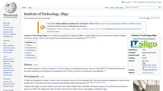 
                            12. Institute of Technology, Sligo - Wikipedia