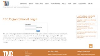 
                            11. Institutional CCC/Online Training Portal Log-in | NCHERM