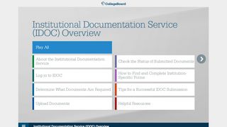 
                            4. Institutional Documentation Service (IDOC) - The College Board