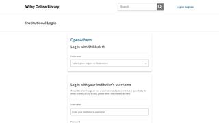 
                            1. Institutional Login - Wiley Online Library