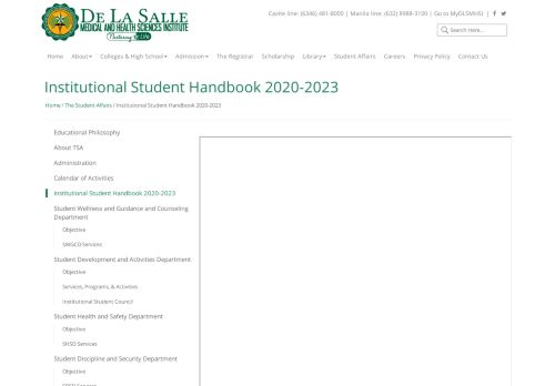 
                            9. Institutional Student Handbook 2017-2020 - Academics De La Salle ...