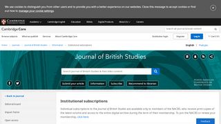 
                            4. Institutional subscriptions - Cambridge University Press