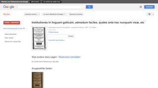 
                            10. Institutiones in linguam gallicam, admodum faciles, quales ante hac ...