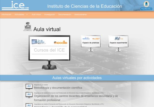 
                            7. Instituto de Ciencias de la Educación (UPM). Aula virtual - ICE-UPM