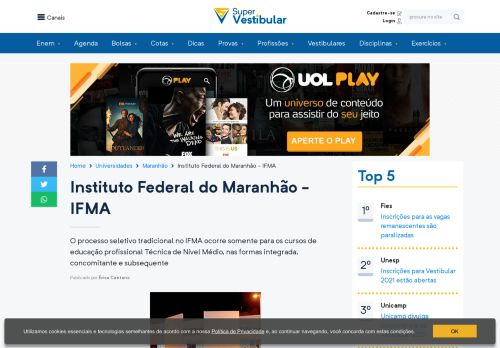 
                            10. Instituto Federal do Maranhão - IFMA - Super Vestibular