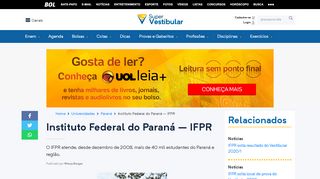 
                            6. Instituto Federal do Paraná – IFPR - Super Vestibular