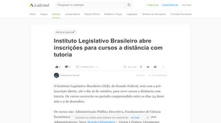 
                            5. Instituto Legislativo Brasileiro abre inscrições ... - Senado - JusBrasil