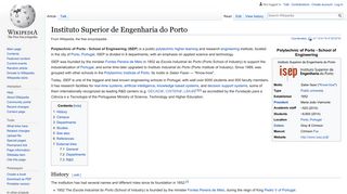 
                            12. Instituto Superior de Engenharia do Porto - Wikipedia