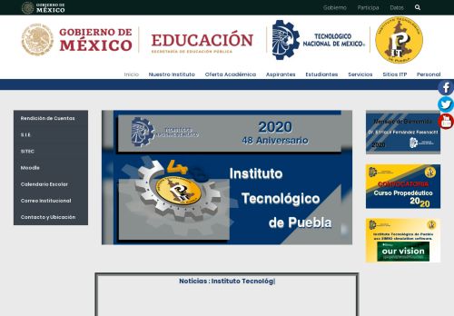 
                            11. Instituto Tecnológico de Puebla: Bienvenido(a)