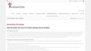 
                            4. Instituto Vida de Patologia Clinica de Marilia: Instruções de Coleta